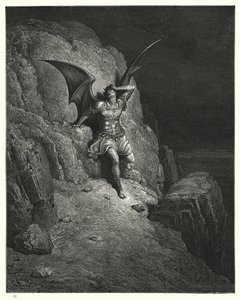 Illustration von Gustave Doré für Miltons Paradise Lost, Buch IV, Zeilen 73, 74